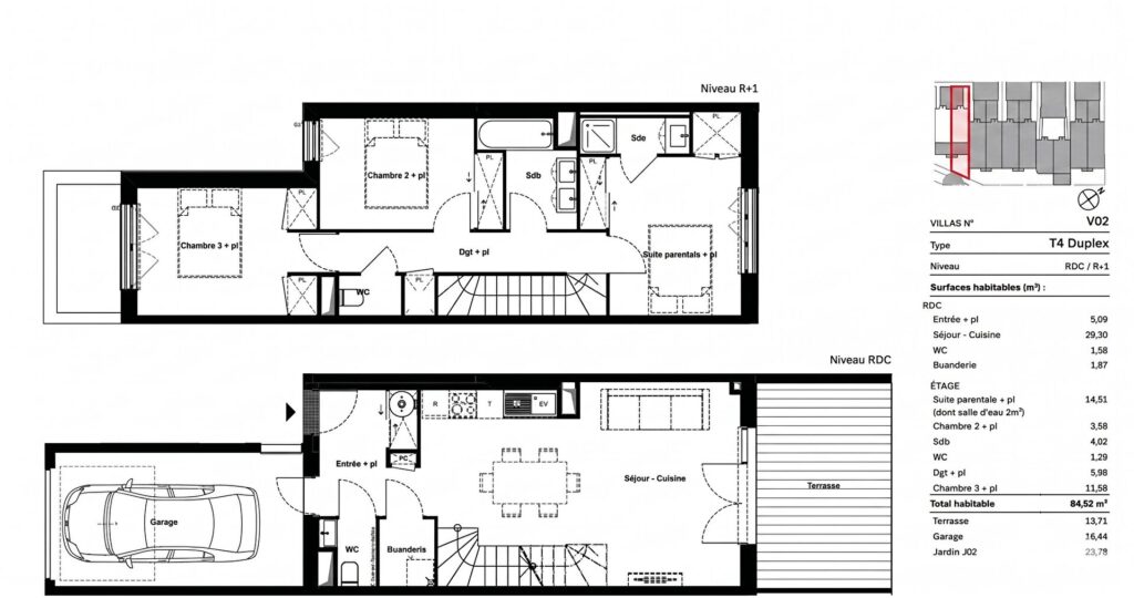 Villa T4 avec terrasse et Jardin – SAINT-JEAN