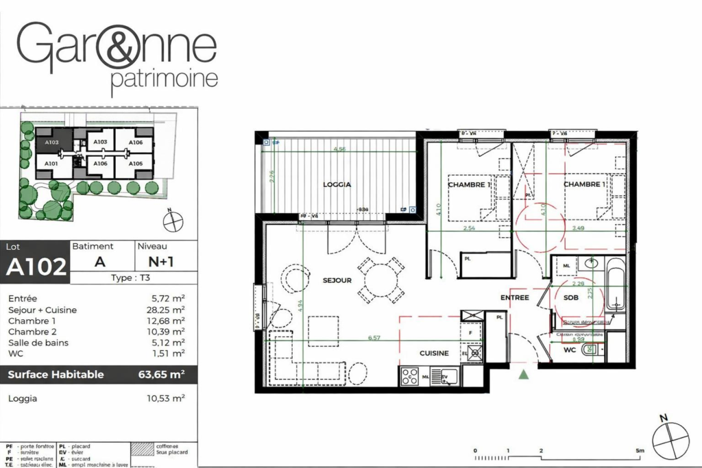 APPARTEMENT T3 à Saint Martin du Touch