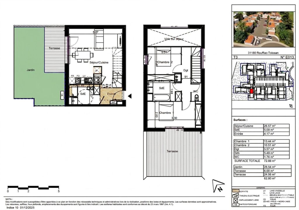Appartement T3 Duplex avec grande terrasse et jardin – Rouffiac Tolosan