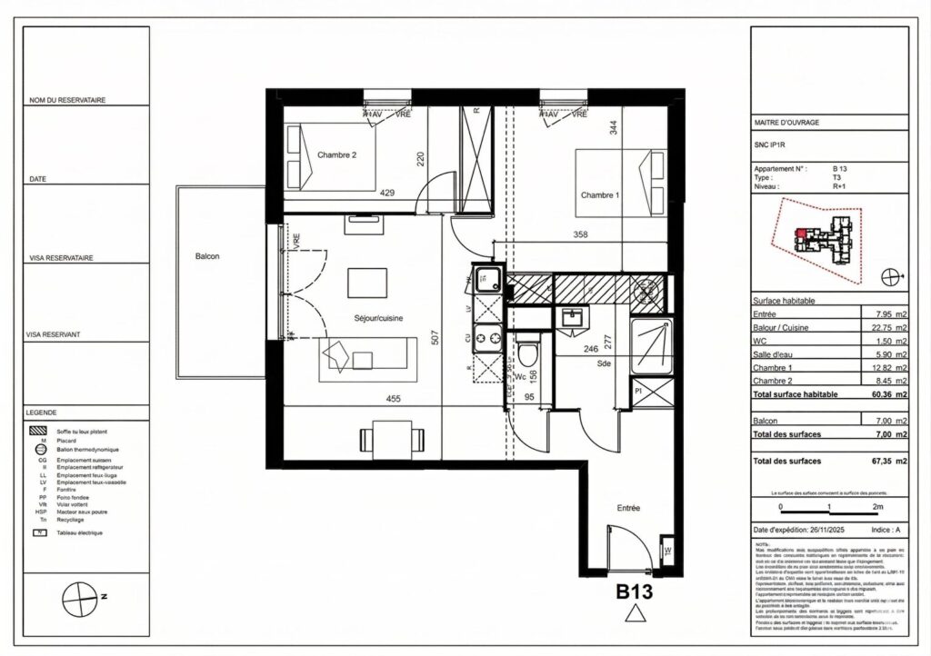 Appartement T3 avec balcon – Tournefeuille