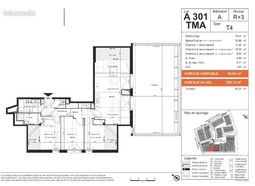 APPARTEMENT T4 +  Grande Terrasse à Castanet Tolosan