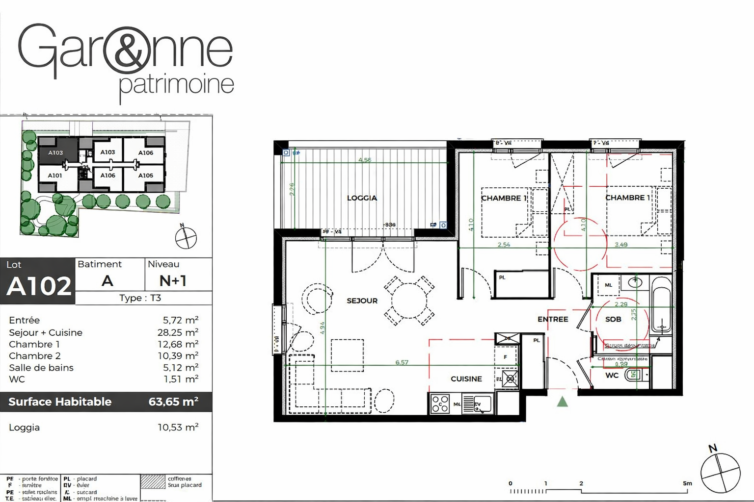 APPARTEMENT T3 à Saint Martin du Touch
